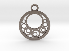 Geometrical pendant no.6 in Polished Bronzed-Silver Steel: Large