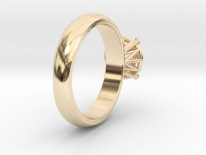 Frame diamond Ring in 14k Gold Plated Brass: 6 / 51.5
