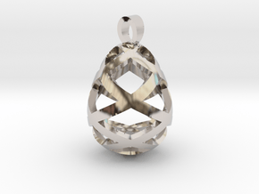 Egg openwork [pendant] in Rhodium Plated Brass