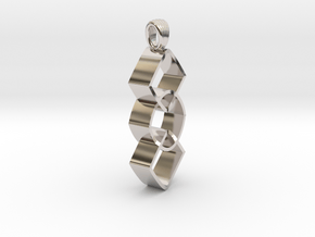 Groupe of impossible cylinders [pendant] in Rhodium Plated Brass