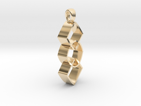 Groupe of impossible cylinders [pendant] in 14k Gold Plated Brass