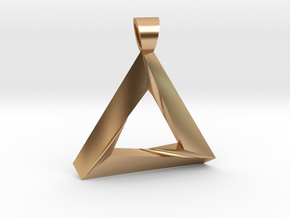 Twisted impossible triangle [pendant] in Polished Bronze