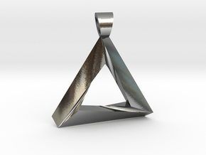 Twisted impossible triangle [pendant] in Polished Silver