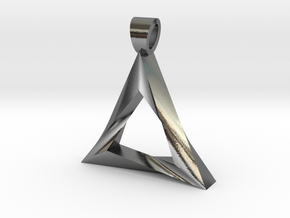 Impossible triangle [pendant] in Polished Silver