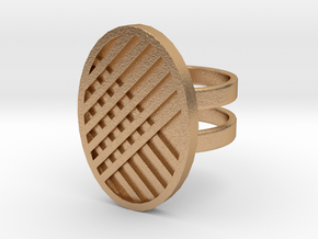Two Stripe Ring in Natural Bronze: 4 / 46.5