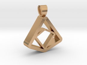 Square and Triangle illusion [pendant] in Polished Bronze