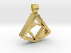 Square and Triangle illusion [pendant] in Polished Brass