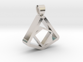 Square and Triangle illusion [pendant] in Platinum