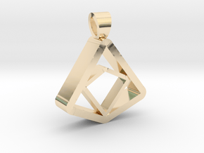 Square and Triangle illusion [pendant] in 14k Gold Plated Brass