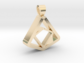 Square and Triangle illusion [pendant] in 14K Yellow Gold