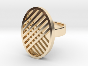 One Stripe Ring in 14k Gold Plated Brass: 4 / 46.5