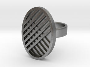 One Stripe Ring in Natural Silver: 4 / 46.5