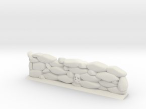 Stone Wall with Skull Head (28mm Scale Miniature) in White Natural Versatile Plastic