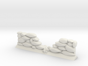 Crumbled Stone Wall (28mm Scale Miniature) in White Natural Versatile Plastic