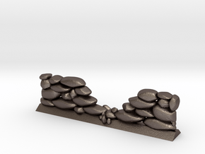 Crumbled Stone Wall (28mm Scale Miniature) in Polished Bronzed-Silver Steel