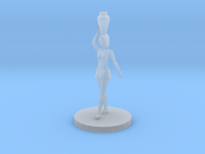 Woman with Vase on Her Head (28mm Scale Miniature) in Tan Fine Detail Plastic