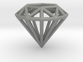 Diamond shaped wire pendant in Gray PA12