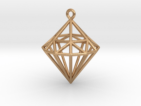 Wireframe Diamond Pendant in Natural Bronze