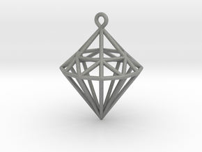 Wireframe Diamond Pendant in Gray PA12