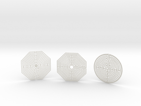 3 Maze Coasters in Natural Full Color Sandstone