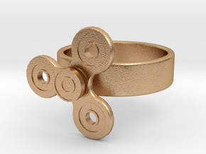  Fidget Spinner Ring in Natural Bronze (Interlocking Parts): 4 / 46.5