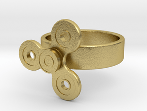  Fidget Spinner Ring in Natural Brass (Interlocking Parts): 4 / 46.5