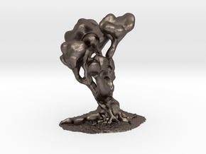 Tree with Roots (28mm Scale Miniature) in Polished Bronzed-Silver Steel
