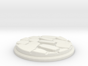Uneven Cobblestone Miniature Base Plate (50mm) in White Natural Versatile Plastic