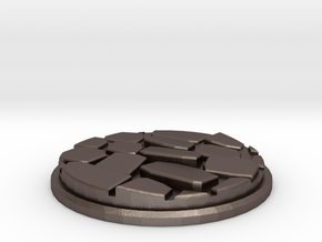 Uneven Cobblestone Miniature Base Plate (50mm) in Polished Bronzed-Silver Steel
