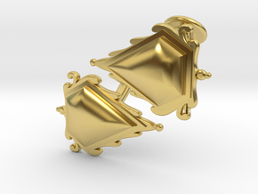 Cufflinks Mox Saphire v01 in Polished Brass