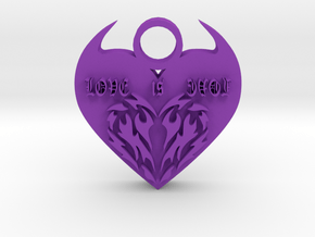 love is evol pendant 3 in Purple Processed Versatile Plastic