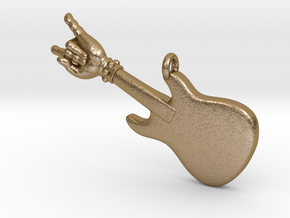 Guitar Pendant 18 in Polished Gold Steel