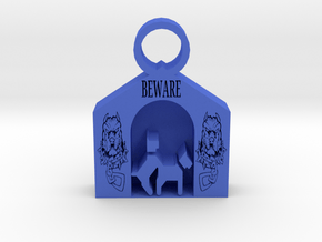 Beware of Dog pendant in Blue Processed Versatile Plastic