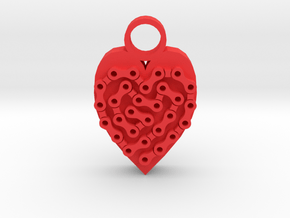 Bike Life Heart pendant in Red Processed Versatile Plastic