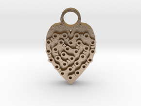 Bike Life Heart pendant in Polished Gold Steel