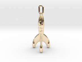 tintin rocket in 14k Gold Plated Brass