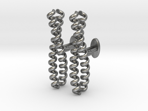 Dimeric coiled-coil cufflinks in Natural Silver