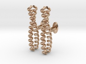 Dimeric coiled-coil cufflinks in 14k Rose Gold Plated Brass