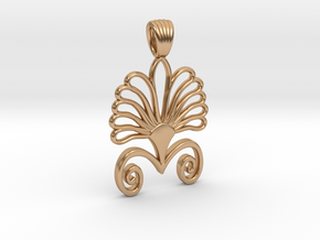 Art deco flower palm [pendant] in Polished Bronze
