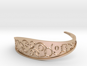 Emboss - Bangle Cuff - Small Size in 14k Rose Gold: Small