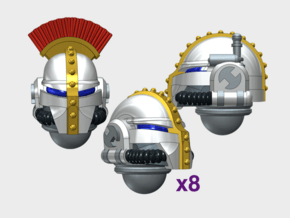 10x Base - Teutonic Helmets : Squad Set in Gray Fine Detail Plastic