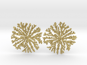 SNOWFLAKE Brass Silver Earrings in Natural Brass