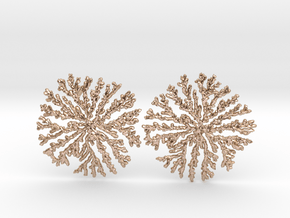 SNOWFLAKE Brass Silver Earrings in 14k Rose Gold Plated Brass