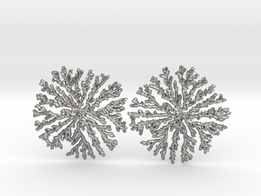 SNOWFLAKE Brass Silver Earrings in Natural Silver