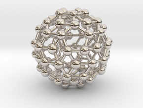 Buckyball / Geometric shape Pendant in Platinum