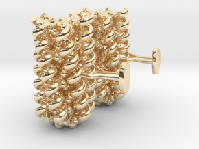 Hexameric coiled-coil cufflinks in 14k Gold Plated Brass