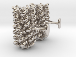 Hexameric coiled-coil cufflinks in Rhodium Plated Brass