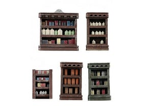 Interior Shelving Detailing, HO Scale Pack 1 in Tan Fine Detail Plastic