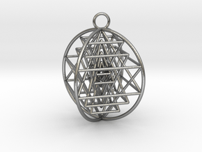 3D Sri Yantra 4 Sided Optimal 2" in Natural Silver