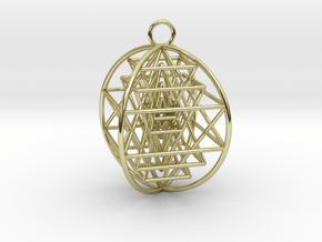 3D Sri Yantra 4 Sided Optimal 2" in 18K Gold Plated